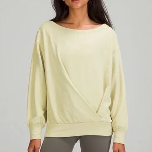 Lululemon Pleated Modal Fleece Pullover Sweater in Dew Green